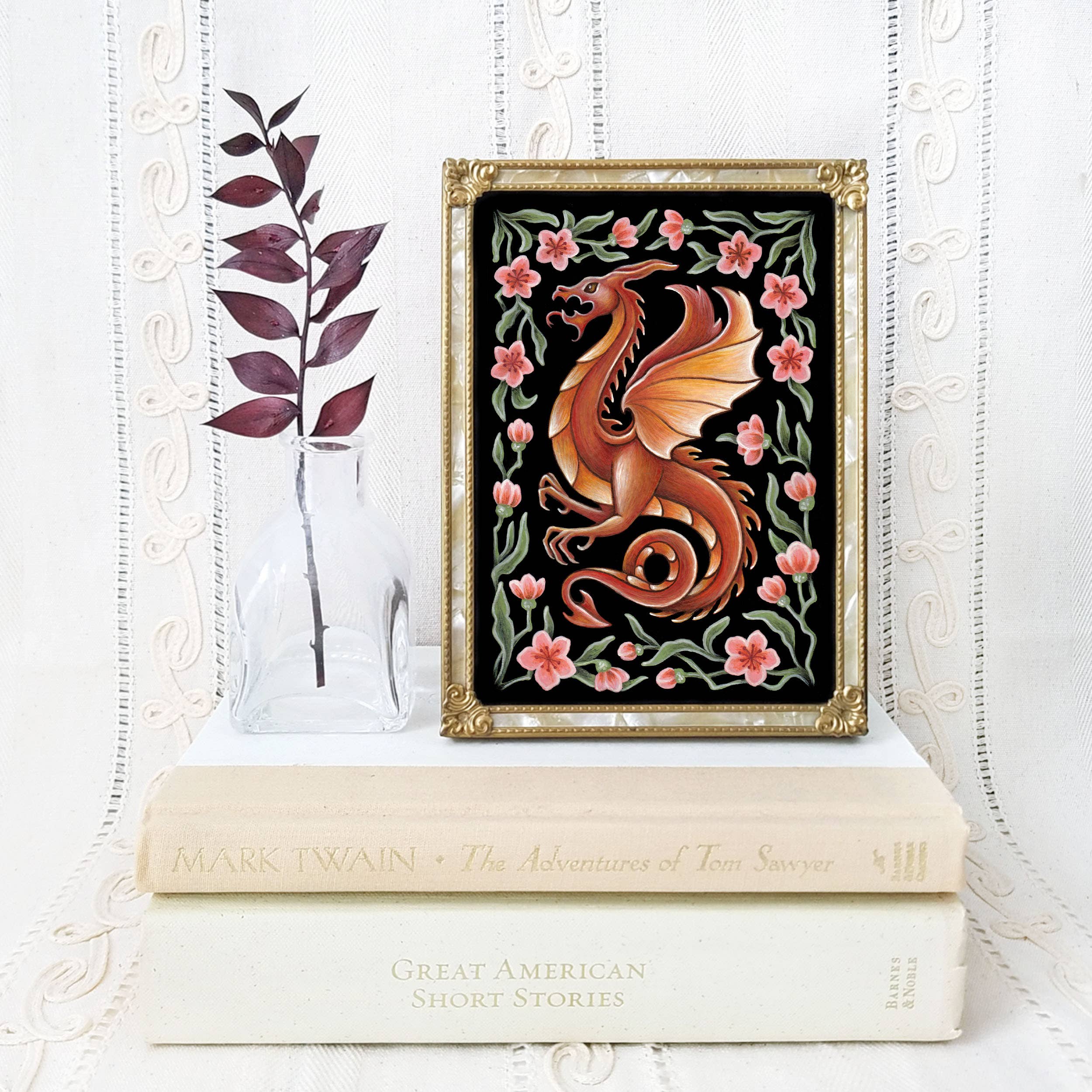 Dragon Art Print Folk Decor: 5x7